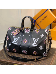 Louis Vuitton Keepall Bandoulière 45 Bag M58656 Black 2021 Wild at Heart