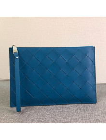 Bottega Veneta Maxi Woven Medium Pouch Blue 2019