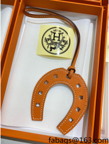 Hermes Paddock Calfskin Horseshoe Bag Charm Orange 2021 02