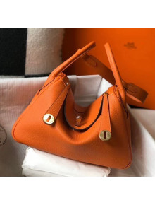 Hermes Lindy 30cm Bag In Togo Calfskin Leather Orange 2020