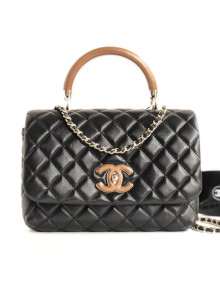 Chanel Lambskin Knock On Wood Top Handle Bag A57342 Black 2018