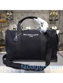 Balenciaga Navy Canvas Travel Duffle Bag Black 2020