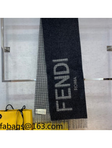 Fendi Cashmere Wool Scarf 30x180cm Black 2021 110303