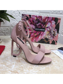 Dolce&Gabbana Matte Calfskin Sandals with DG Heel 10.5cm All Pink 2021