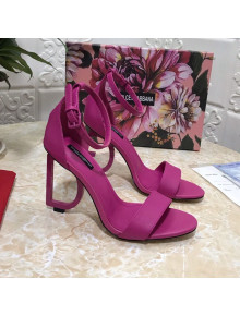 Dolce&Gabbana Matte Calfskin Sandals with DG Heel 10.5cm Hot Pink 2021