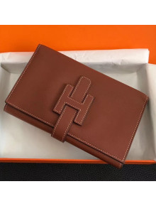 Hermes Large H Wallet in Original Swift Leather Brown