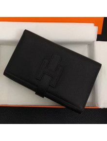 Hermes Large H Wallet in Original Swift Leather Black