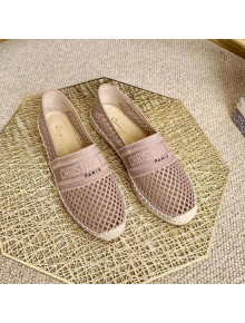 Dior Granville Flat Espadrille Mules in Nude Mesh Embroidery 2020