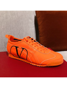Valentino VLogo Straped Leather Sneakers Orange 2021
