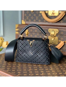 Louis Vuitton Capucines BB Bag in Cutout Leather M57228 Black 2021