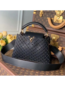 Louis Vuitton Capucines Mini Bag in Cutout Leather M57228 Black 2021
