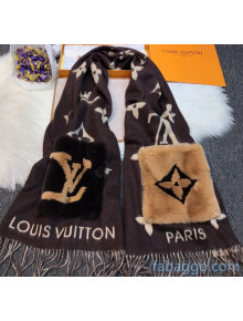 Louis Vuitton Monogram Cashmere Long Scarf With Pocket Brown 2020