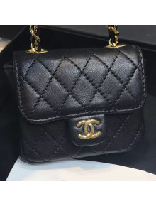 Chanel Quilting Lambskin Super Mini Waist Bag Black 2019