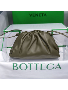 Bottega Veneta The Mini Pouch Soft Clutch Bag in Dark Green Calfskin 2020 585852