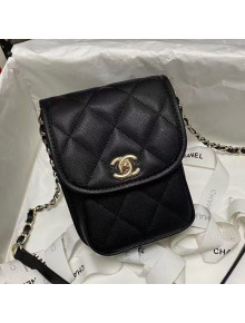 Chanel Grained Calfskin Mini Messenger Bag AS2540 Black 2021