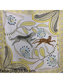 Hermes Jade Dance Cashmere Silk Scarf 140x140cm Yellow 2021 