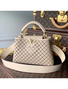 Louis Vuitton Capucines Mini Bag in Cutout Leather M57228 Cream White 2021