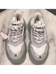 Balenciaga Triple S Sneakers White/Light Grey/Clear 2019  (For Women and Men)