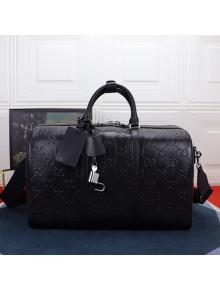 Gucci GG Embossed Duffle Travel Bag ‎625768 Black 2021