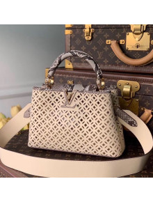 Louis Vuitton Capucines Mini Bag in Cutout and Python Leather N98426 Cream White 2021