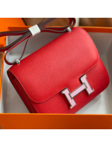 Hermes Constance Bag with Enamel Buckle 18cm in Epsom Leather Red 2021 06