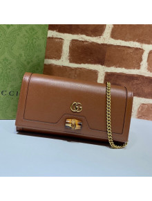 Gucci Diana Bamboo Chain Wallet 658243 Brown 2021