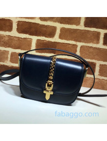 Gucci Sylvie 1969 Mini Shoulder Bag with Chain 615965 Navy Blue 2020