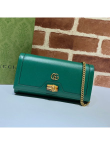 Gucci Diana Bamboo Chain Wallet 658243 Green 2021