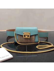 Givenchy Nano GV3 Belt Bag in Grained Calfskin and Suede Leather Green 2018