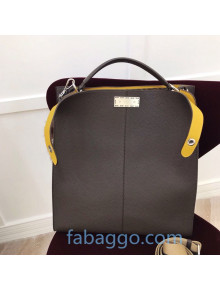 Fendi Men's Peekaboo X-Lite Fit Tote Bag in Brown Leather 2020