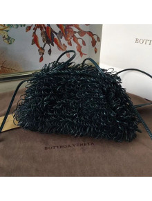 Bottega Veneta The Mini Pouch Clutch in Knit Lambskin Loops Dark Green 2019