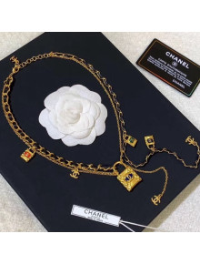 Chanel Lock Y Necklace AB3014 2019