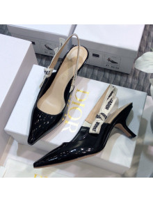 Dior J'Adior Slingback Pumps 6.5cm Heel in Patent Calfskin Black 2021