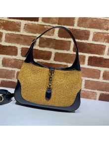 Gucci Jackie 1961 Straw-Like Small Shoulder Bag ‎636706 Camel Brown 2021