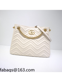 Gucci GG Marmont Leather Tote Bag 453569 White 2021