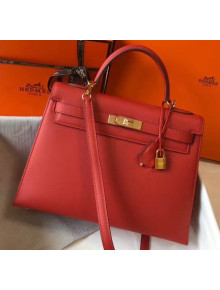 Hermes Kelly 32cm Top Handle Bag in Epsom Leather Red 2020