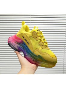 Balenciaga Triple S Rainbow Outsole Sneakers Yellow 2019