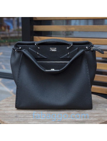 Fendi Men's Peekaboo Iconic Fit  Bag Bugs Tote Bag in Black Leather 03 2020