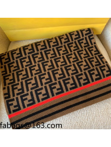 Fendi Cashmere Wool Scarf 35x190cm Brown 2021 110321