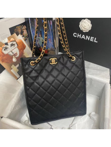 Chanel Grained Calfskin Small Shopping Bag AS2359 Black 2021