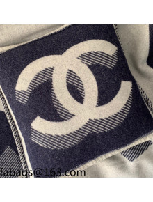 Chanel Wool CC Pillow/Cushion 55x55cm Navy Blue 2021