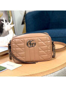 Gucci GG Marmont Geometric Leather Mini Shoulder Bag 634936 Rose Beige 2021
