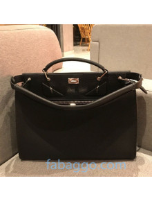 Fendi Men's Peekaboo Iconic Fit  Bag Bugs Tote Bag in Black Leather 05 2020