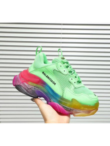 Balenciaga Triple S Rainbow Outsole Sneakers Light Green 2019