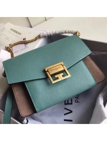 Givenchy Small GV3 Bag in Grained and Suede Leather Green 2018