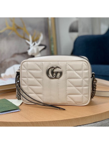 Gucci GG Marmont Geometric Leather Mini Shoulder Bag 634936 White 2021