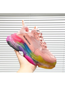 Balenciaga Triple S Rainbow Outsole Sneakers Pink 2019