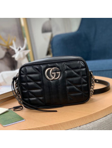 Gucci GG Marmont Geometric Leather Mini Shoulder Bag 634936 Black 2021