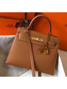 Hermes Kelly 28cm Top Handle Bag in Epsom Leather Brown 2020