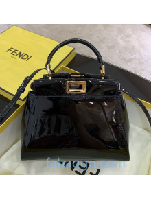 Fendi Medium Peekaboo Essential Bag in Black Patent Leather 2020